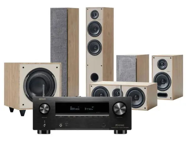 Elipson Horus Beige Cinema 5.1 & Denon AVR-X2800H Black for home audio and speaker systems