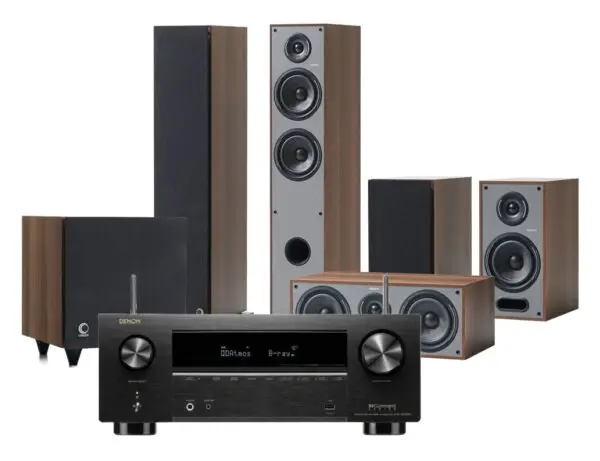 Elipson Horus Noyer Cinema 5.1 & Denon AVR-X2800H Black for home audio and speaker systems