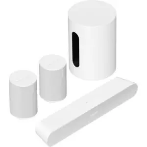 Sonos Era 100 Immersive Set with Sub Mini & Ray White for home audio and speaker systems